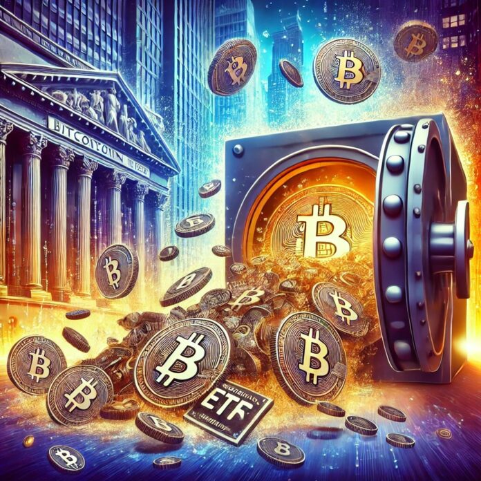 DALL·E-2024-06-24-16.47.36-A-dynamic-digital-artwork-for-a-financial-news-article-titled-True-Correction-Underway_-Over-500-Million-Exits-Bitcoin-ETFs-—-Coinshares.-The-image.jpg