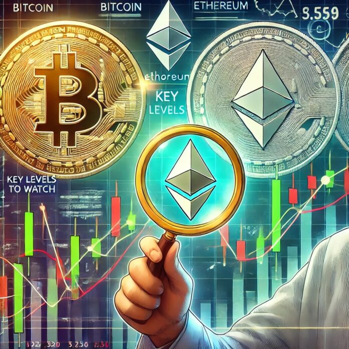 DALL·E-2024-08-21-16.00.08-A-digital-illustration-depicting-the-uncertain-future-of-Bitcoin-and-Ethereum-with-an-analyst-revealing-key-levels-to-watch.-The-image-features-both-.jpg