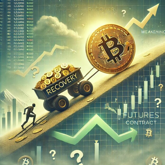 DALL·E-2025-04-16-18.12.27-A-symbolic-and-modern-digital-illustration-representing-weakening-futures-sentiment-in-the-Bitcoin-market-raising-questions-about-the-strength-of-the.jpg