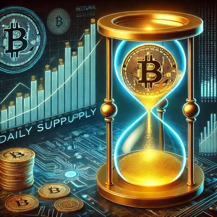 DALL·E-2025-04-23-13.58.19-A-symbolic-and-analytical-digital-illustration-representing-new-analysis-showing-Bitcoins-daily-supply-potentially-falling-below-theoretical-levels.-.jpg