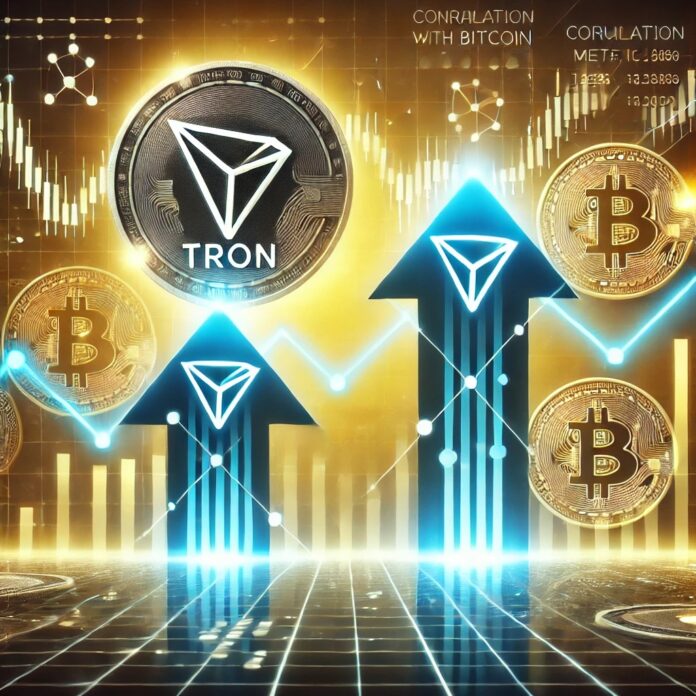DALL·E-2025-05-27-17.03.33-A-symbolic-and-analytical-digital-illustration-showing-TRONs-correlation-with-Bitcoin-and-the-potential-for-massive-gains.-Two-rising-arrows—one-with.jpg